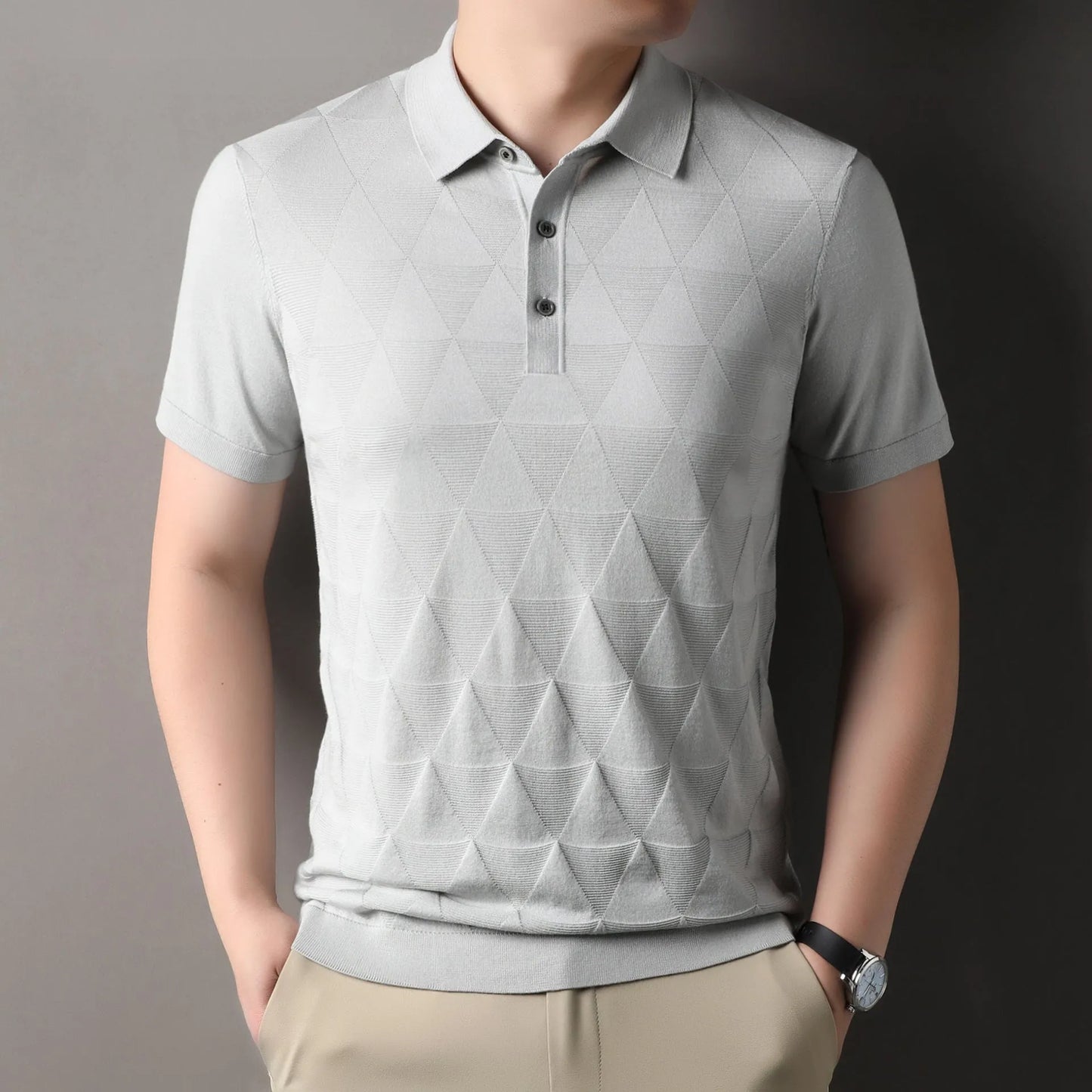 Men's thin ice silk short sleeve t-shirt in quick-drying knitted fabric showing colour options