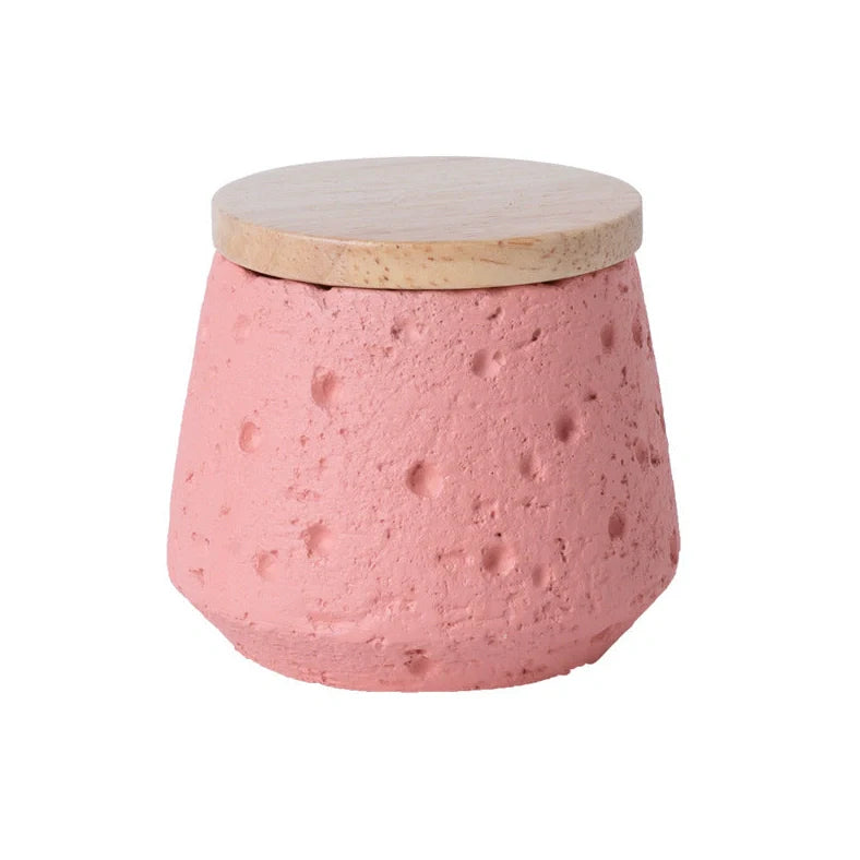 Handmade cement pet cinerary casket for teeth and hair keepsakes in six colours