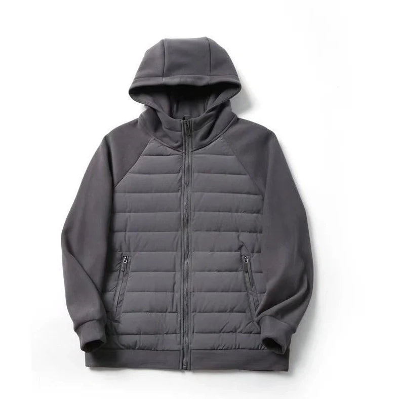 Casual cotton coat in solid colour with round hem and loose fit design