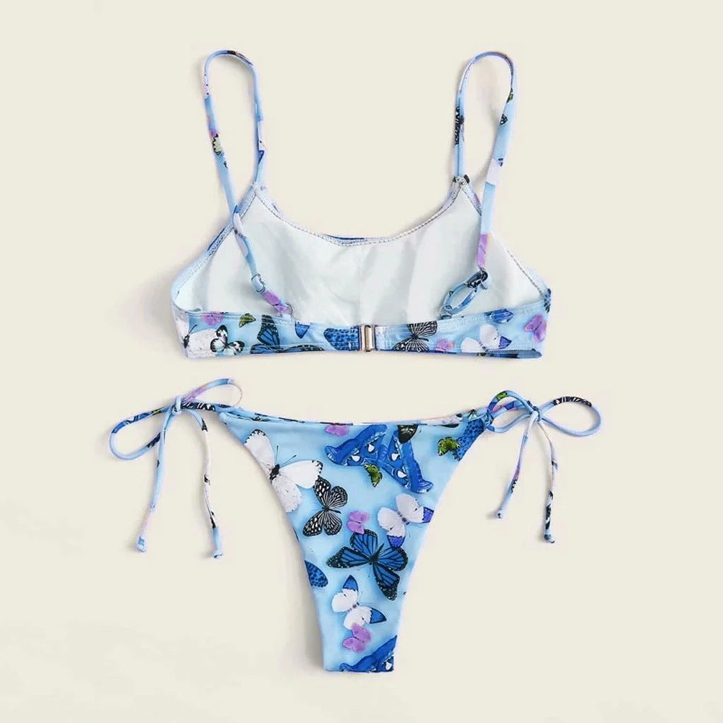 Summer flowers print push-up bikini in various colors for beach wear