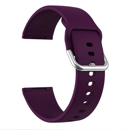 Silicone strap for Fitbit Versa 3 and Sense 2 in multiple colours with silver buckle on wrist