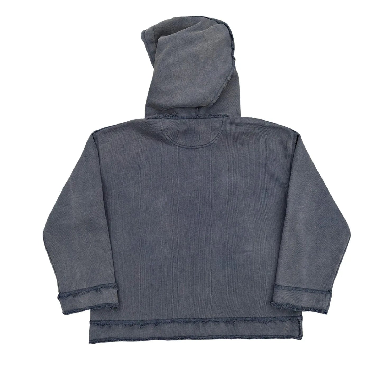Dark blue hoodie sweater with The Sun Also Rises Back To Make text on the front.