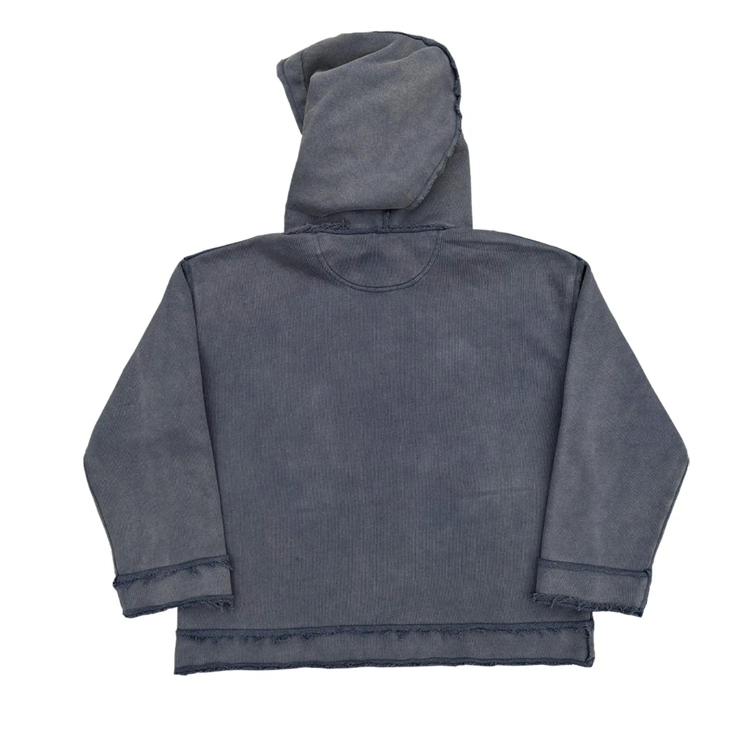 Dark blue hoodie sweater with The Sun Also Rises Back To Make text on the front.