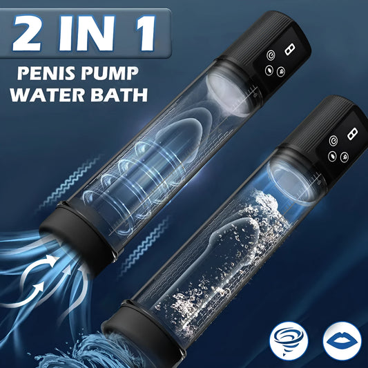 Electric male masturbation pump device in diqiao colour made from ABS and TPE materials.