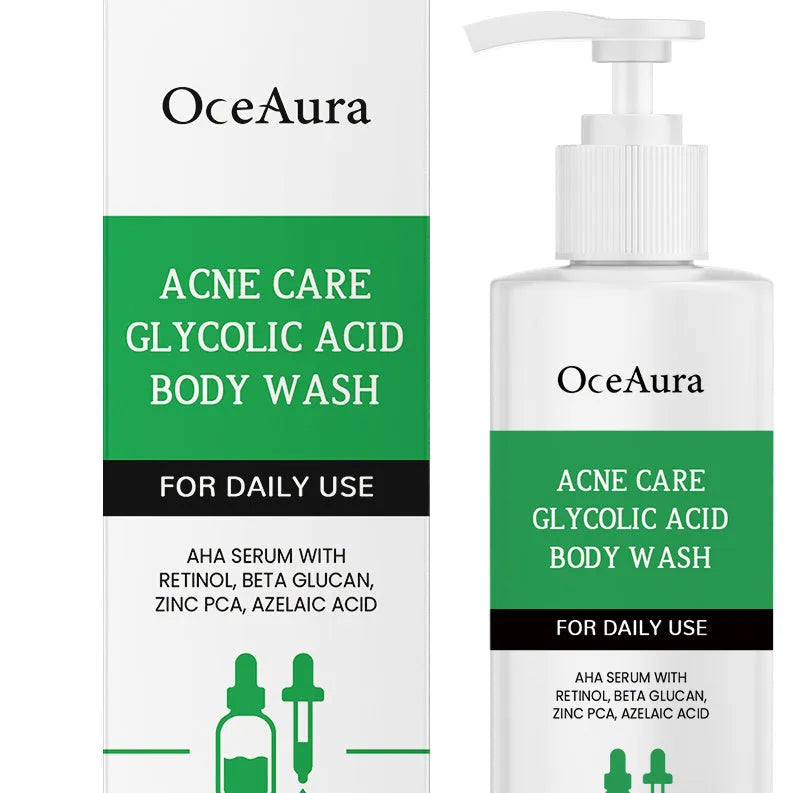100ml bottle of retinol shower gel with glycolic acid and azelaic acid