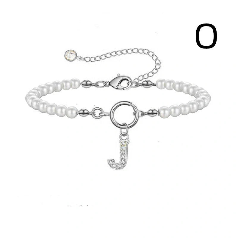 2024 fashion initial pearl bracelet for women with toggle clasp