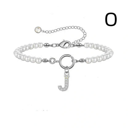 2024 fashion initial pearl bracelet for women with toggle clasp