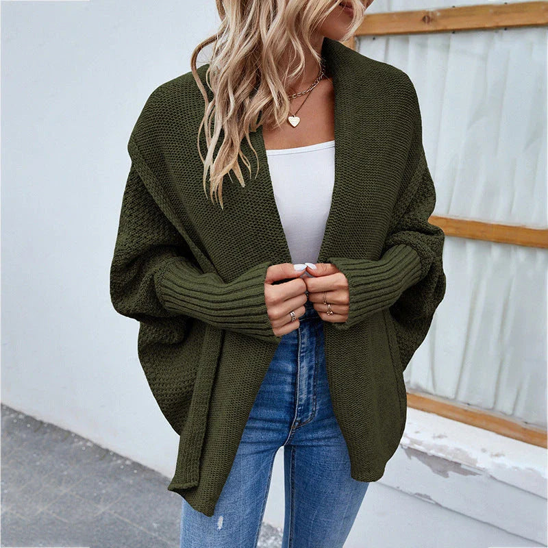 A stylish, knitted cardigan jacket for women in a variety of colors and sizes