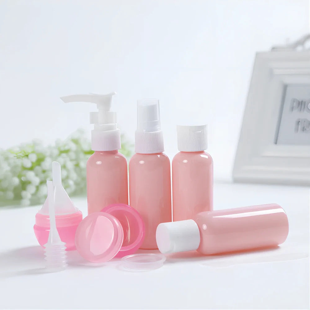 90g cosmetic bottles in royal blue, pink, white with silk screen printing