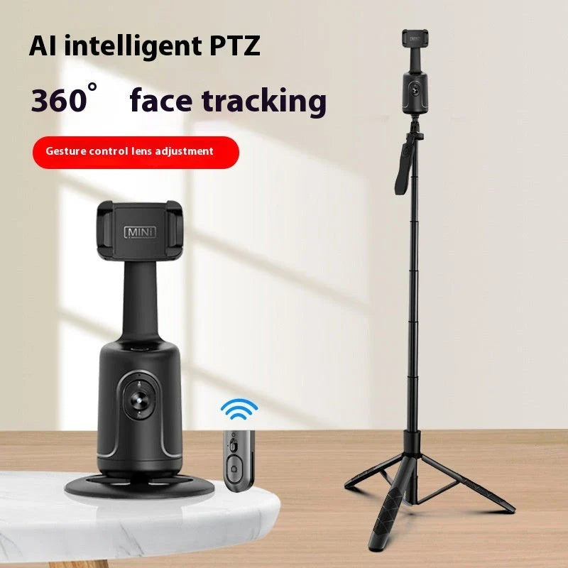360° Auto-Tracking Smartphone Gimbal with AI Face Tracking, Stabilization, and 360° Rotation for Vlogging, Live Streaming, and Video Recording