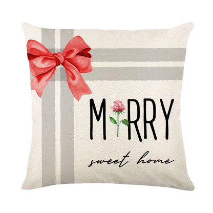 Festive throw pillow covers with various snowflake designs for Christmas home decor