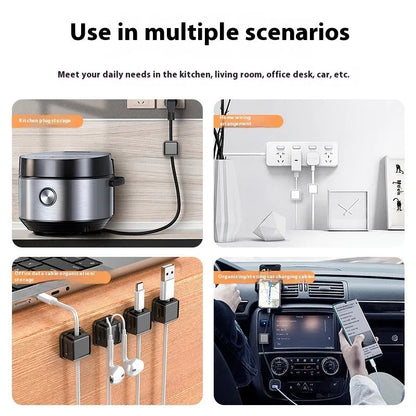 Black or Orange ABS wall-mounted data cable storage holder, 22mm x 22mm, for office car home kitchen.