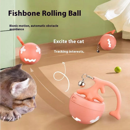 Smart Interactive Cat Toy Ball in vibrant colors with detachable tail