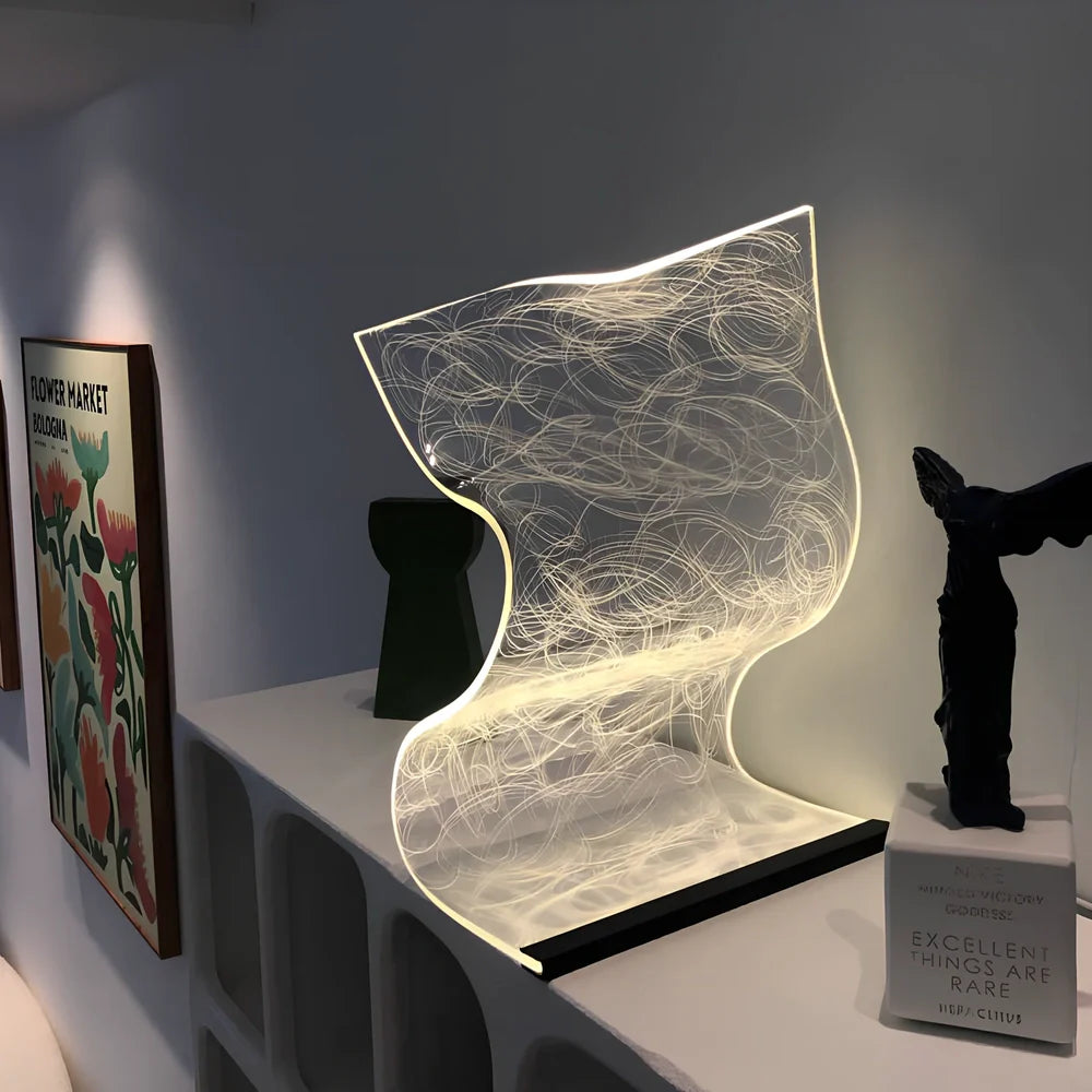 USB-powered bedside lamp with three-colour light adjustment in Nordic design