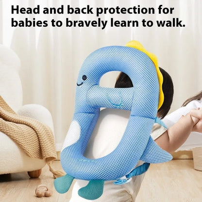 Cartoon animal themed anti-collision pillow for infant head and knee protection.