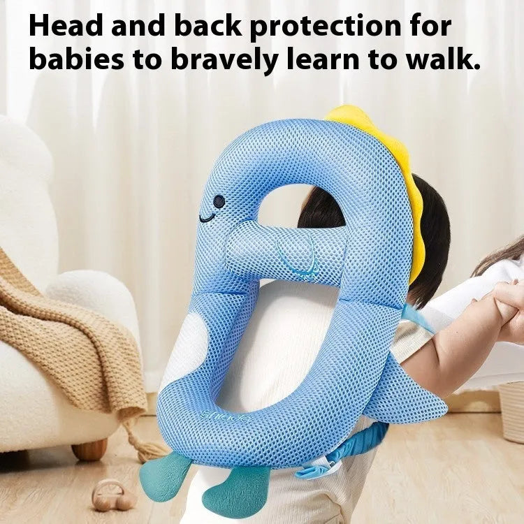 Baby Cartoon Anti-Collision Pillow for Toddling and Fall Protection Cap Pillow with EPS Particles Fill, Available in Little Dinosaur, Bee, Pink Rabbit, and Yellow Chicken Styles for Infants Aged 0-6 Years