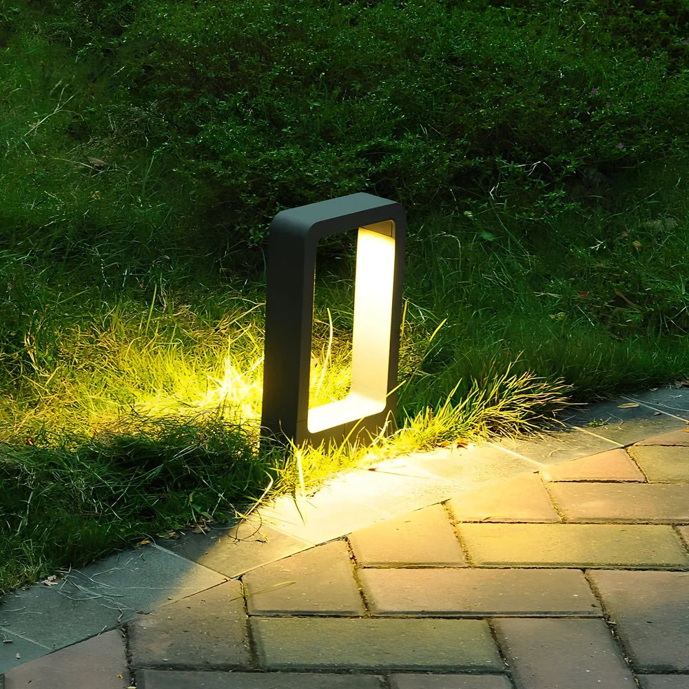 Sand black outdoor LED bollard light with die-cast aluminum construction for garden pathways