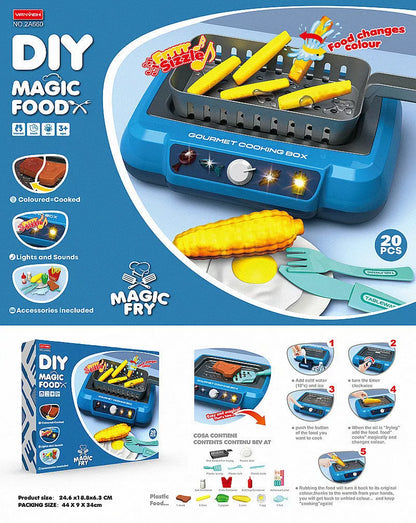 Color-changing induction kitchen toy set for kids with sound and light features