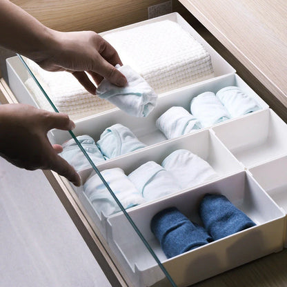 White ABS plastic combinable drawer organizer for customizable storage solutions