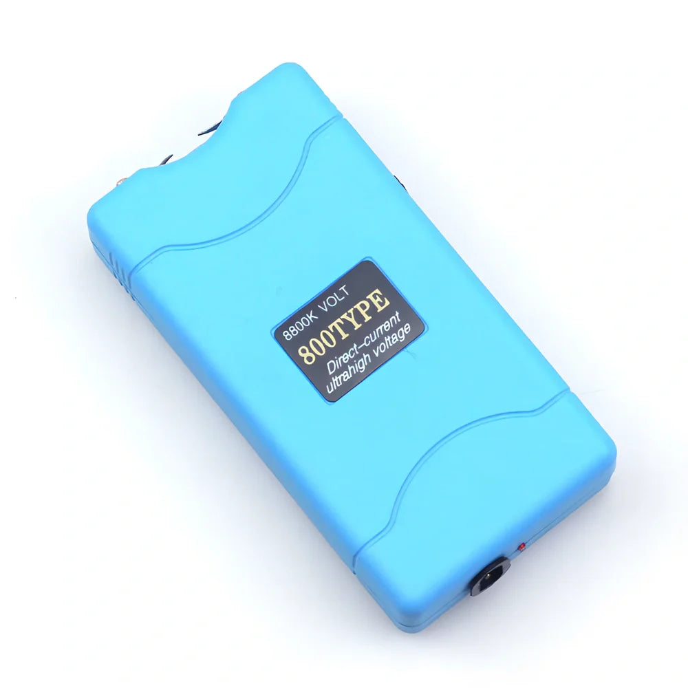 Purple self-defence torch with 100-lumen LED and emergency alarm function measuring 15cm