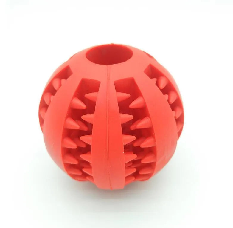 Natural silica gel dog ball toy in blue, green and red, 5cm and 7cm slow feeder treat dispenser