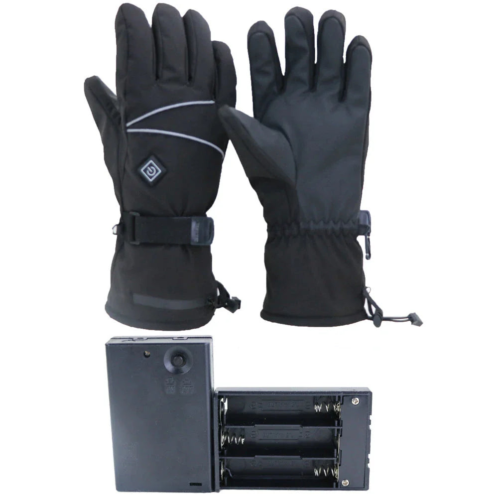 Premium electric heating gloves with three temperature settings, made with high-quality velvet and PU leather for superior warmth and grip.