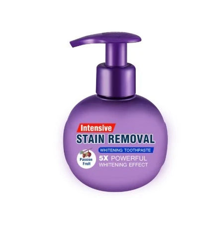 Whitening blueberry toothpaste in a variety of color and pack options, featuring baking soda and natural ingredients for a clean, fresh smile.