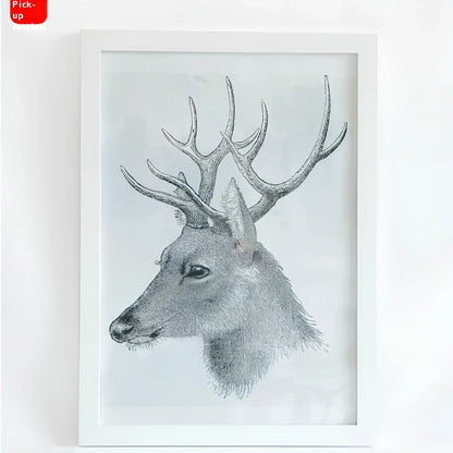 Rectangular solid wood photo frame with baking paint finish showing colour options and size variations