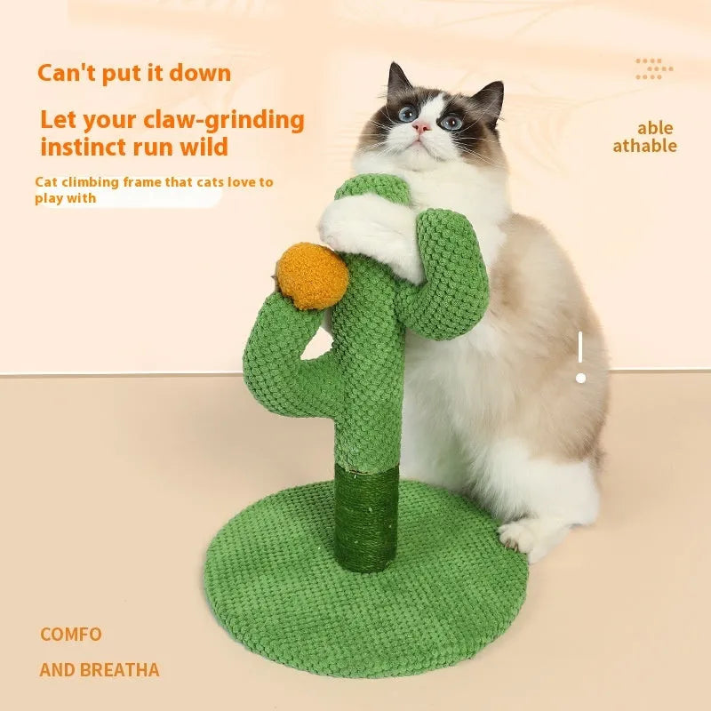 Masson cactus design cat scratching pole and a flat coconut tree sisal scratch board for cats.
