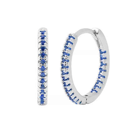 Circle Female Earrings Ear Clip Multicolor Zircon Elegant in various colors