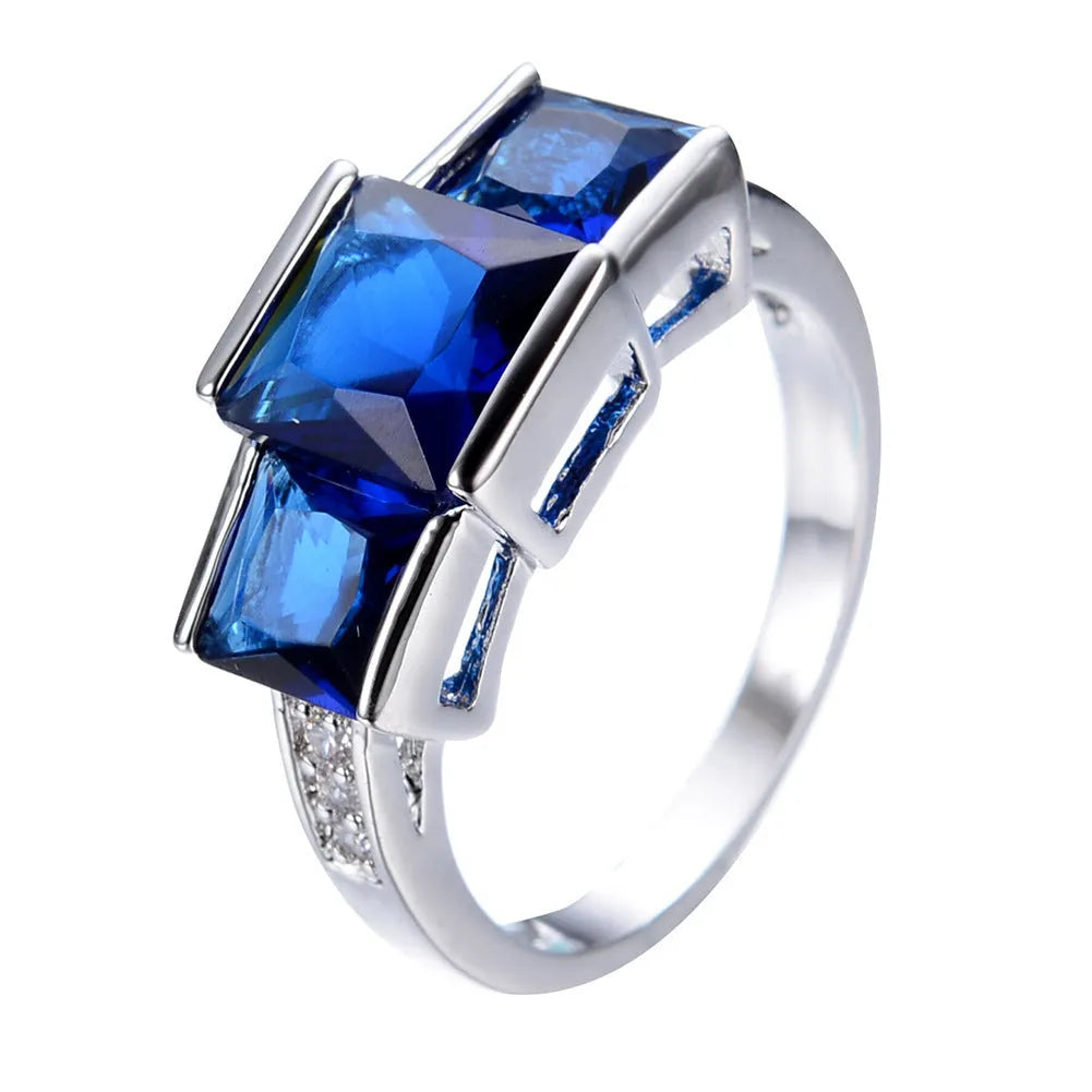 Copper ring with geometric design and electroplated finish in multiple colour options