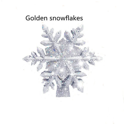 3D Glitter Silver Snow Christmas Tree Topper with LED Snowflake Projector illuminating a room with festive patterns