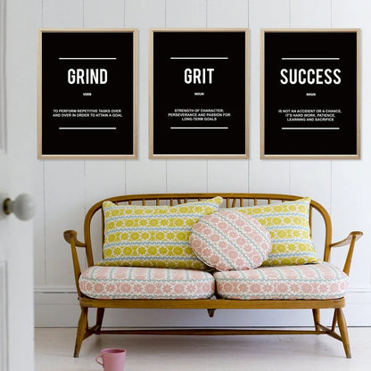 Frameless canvas wall art with inspirational quotes in various sizes from 15cm to 90cm