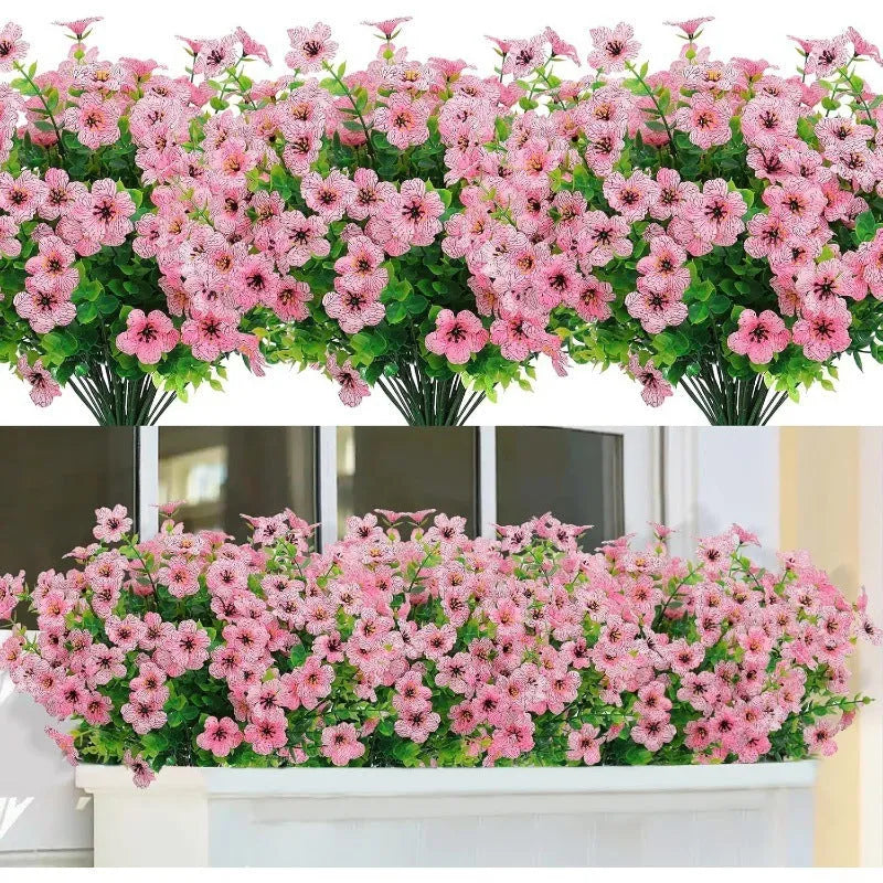 Artificial eucalyptus violet flower stem in plastic, available in seven colours for home and wedding decor