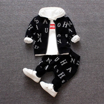 Children's long sleeve two-piece clothing set in red or white, polyester vinylon blend, sizes 80cm to 100cm