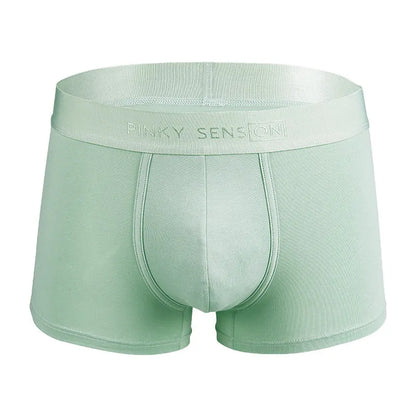 Men's solid colour cotton boxer shorts showing available colours: black, white, silver grey, light green