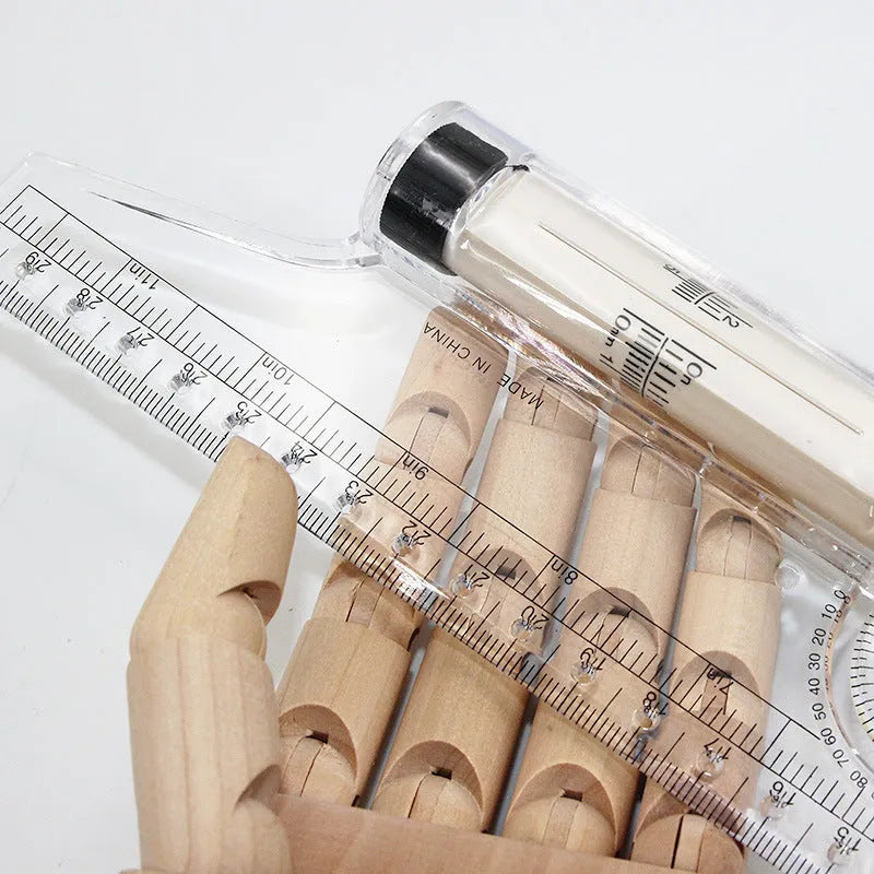 30cm plastic multifunctional rolling ruler for technical drawing with calibrated rollers and arc rapporteur