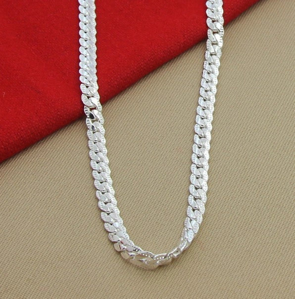 6MM Full Side Silver Plated Necklace with a shiny finish and durable copper base