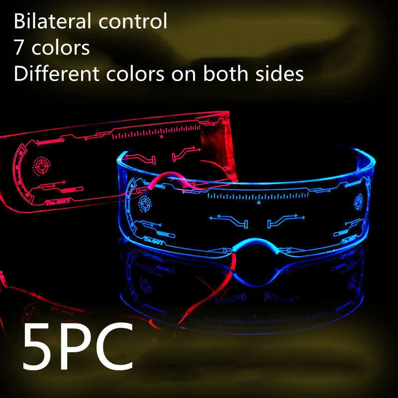 Vibrant LED party glasses with customizable color-changing effects, perfect for festivals, concerts, and celebrations