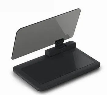 Smartphone navigation projection holder with organic glass panel on car dashboard
