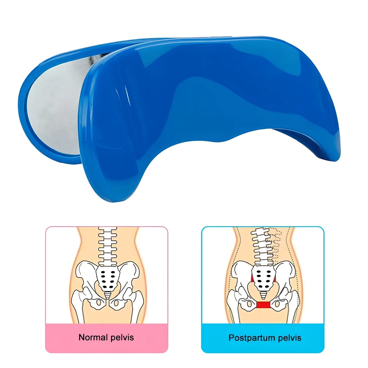 Steel-reinforced pelvic correction trainer in navy blue colour for hip line shaping and posture improvement