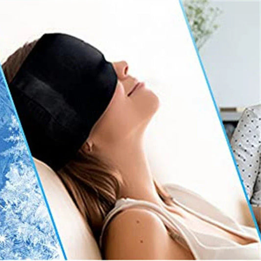 Soothing ice gel eye mask with elastic cloth design for headache and eye strain relief