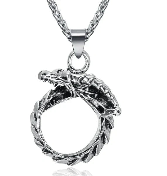 Stainless steel Norse rune necklaces with various Viking symbols and designs