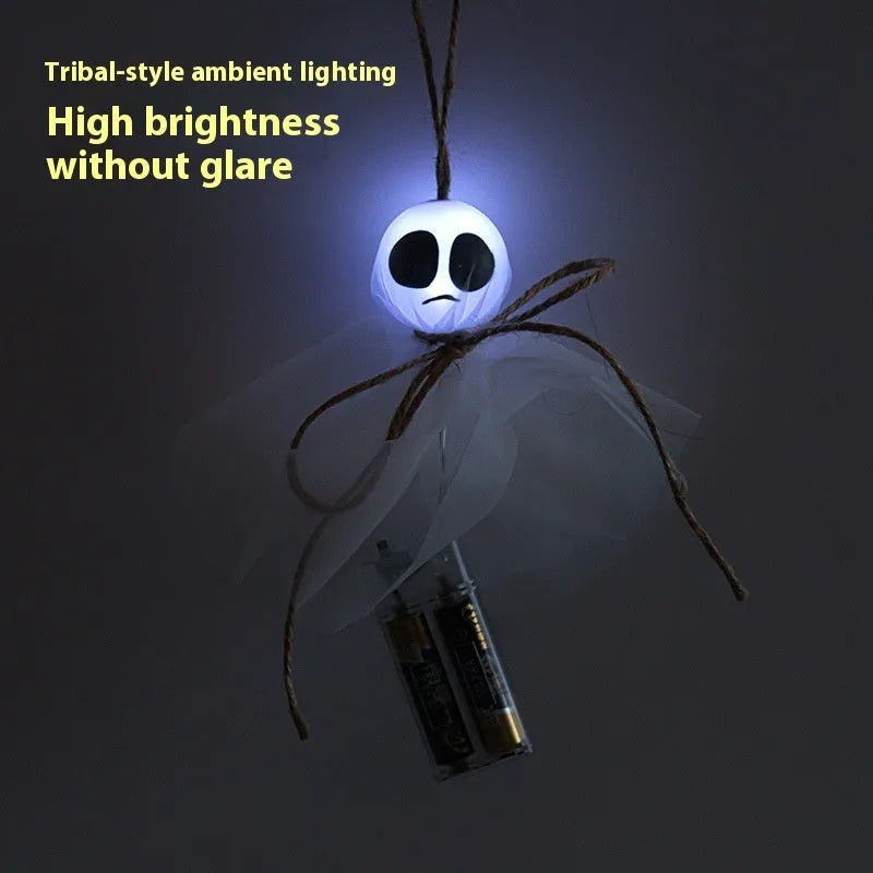 Halloween LED lighting chain with colourful ghost lights and battery box for seasonal decoration