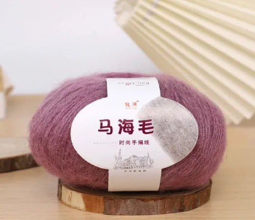 Mohair scarf DIY kit with wool ball and hand-weaving instructions for 180cm spring accessory