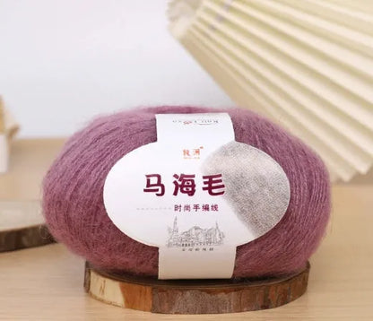 Mohair scarf DIY kit with wool ball and hand-weaving instructions for 180cm spring accessory