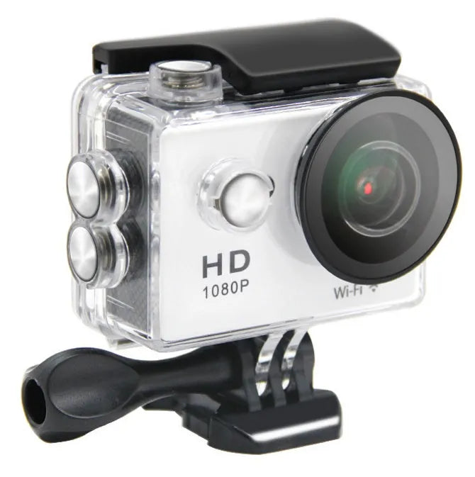 SJ4000 waterproof action camera with 2.0in LCD, 12MP sensor, 170° lens, and 30m water-resistant casing