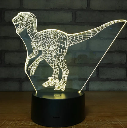 3D night light with touch controls and remote, seven colour options, acrylic construction with ABS base