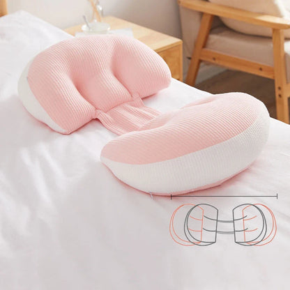 U-Shape Pregnancy Pillow in Pink Grey, Pink White, and Blue White for abdomen and waist support