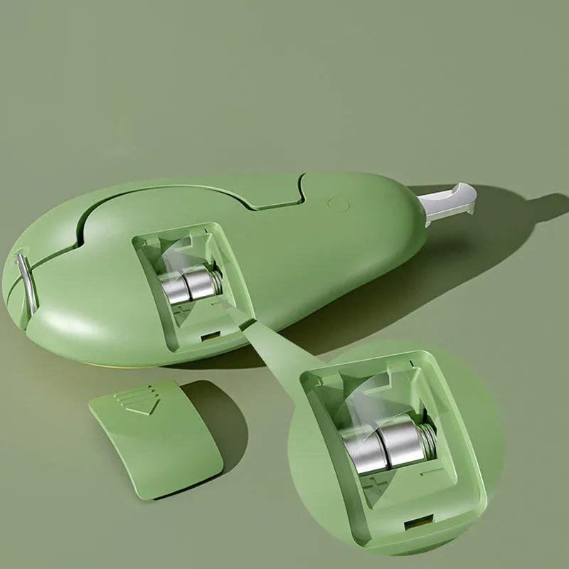 Professional LED pet nail clipper for small dog and cat claw trimming in green, pink, and white colours